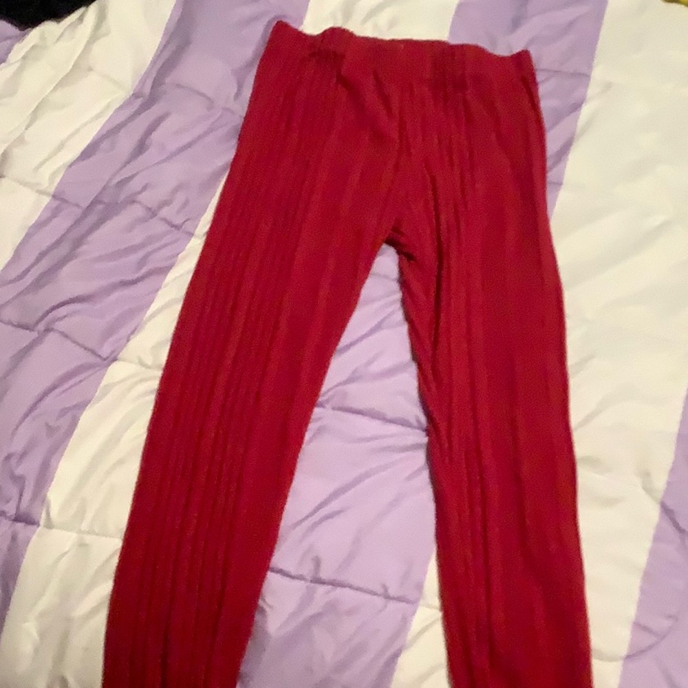 SHEIN Red Leggings Soft Stretchy Full-Length